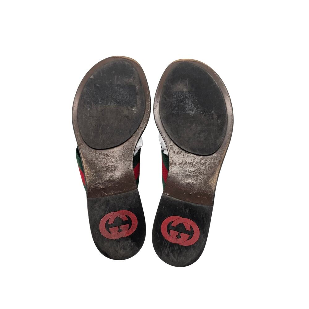 Gucci Kika Brown Red Monogram Interlocking GG Web Sandals Size 41 - Picture 5 of 7